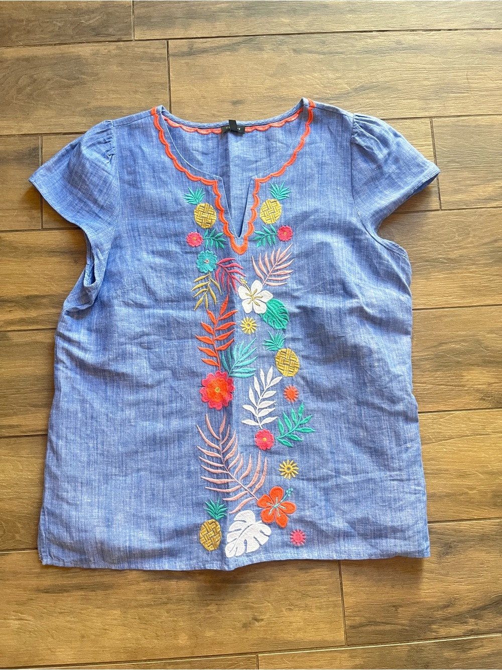 Talbots Linen Top Large